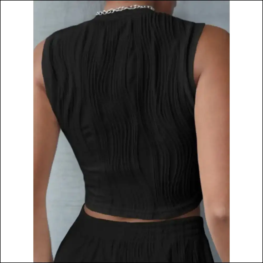 Chic Round Neck Cropped Tank Top - Tops on Sale Worldwide Shipping