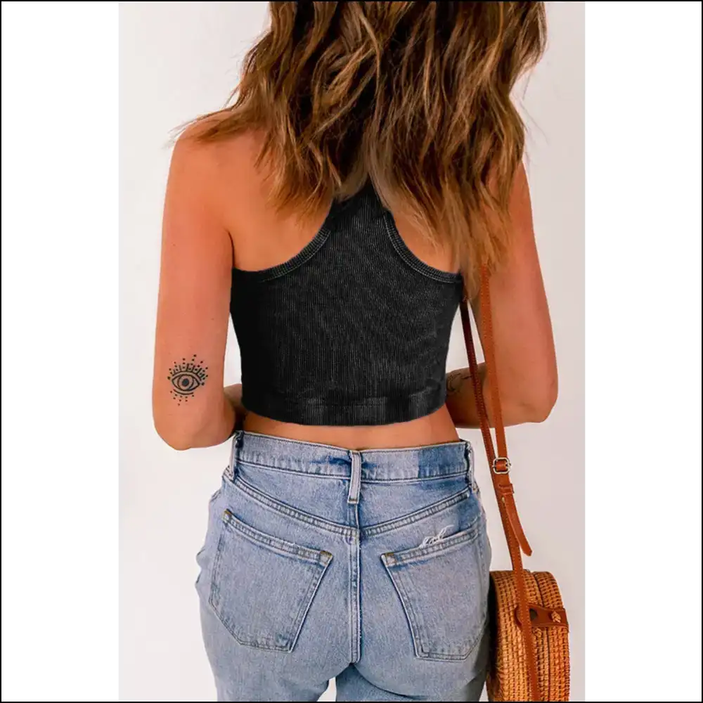 Chic Round Neck Racerback Tank Top - Tops on Sale Worldwide Shipping