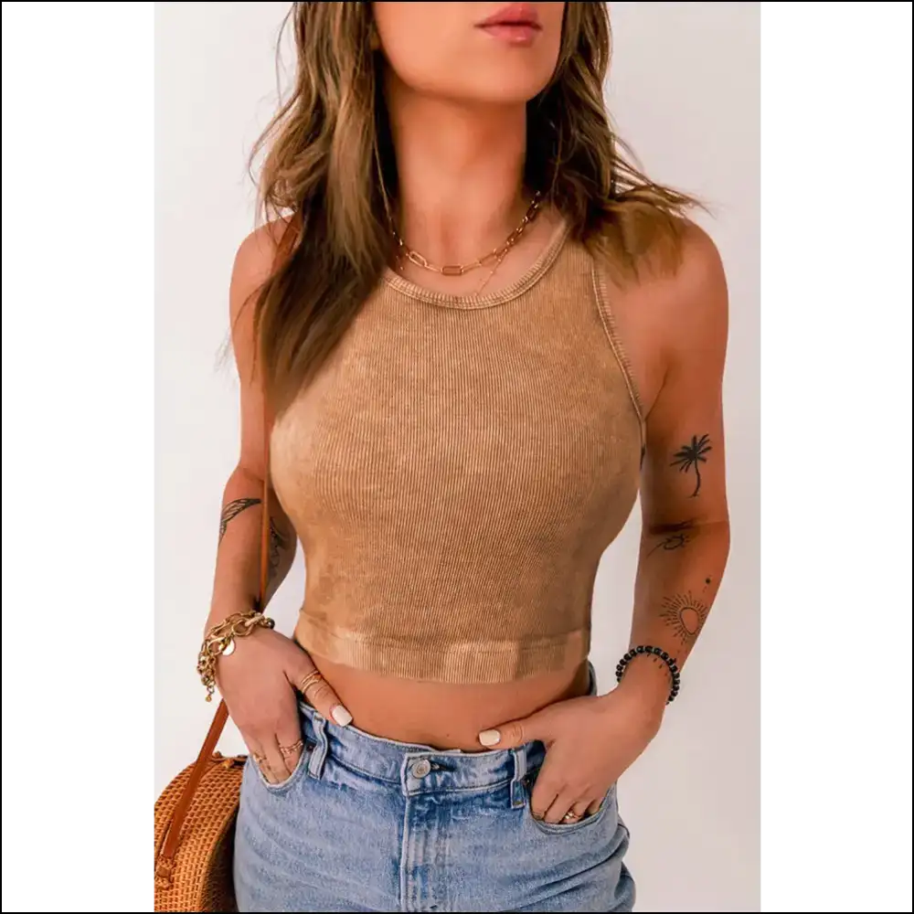 Chic Round Neck Racerback: where Style Meets Comfort no Sweat! π
- Caramel / Xl - Tank Tops on Sale Worldwide Shipping
