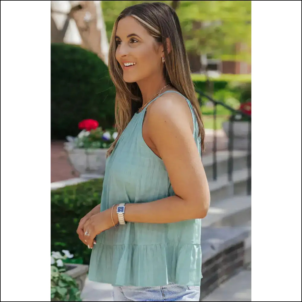 Chic Round Neck Tied Peplum Cami - Tank Tops on Sale Worldwide Shipping