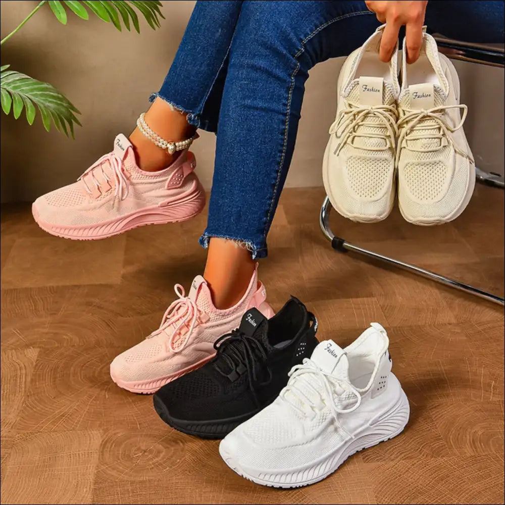 Chic Round Toe Mesh Platform Sneakers - Black / 39(us8) - Athletic Shoes on Sale Worldwide Shipping