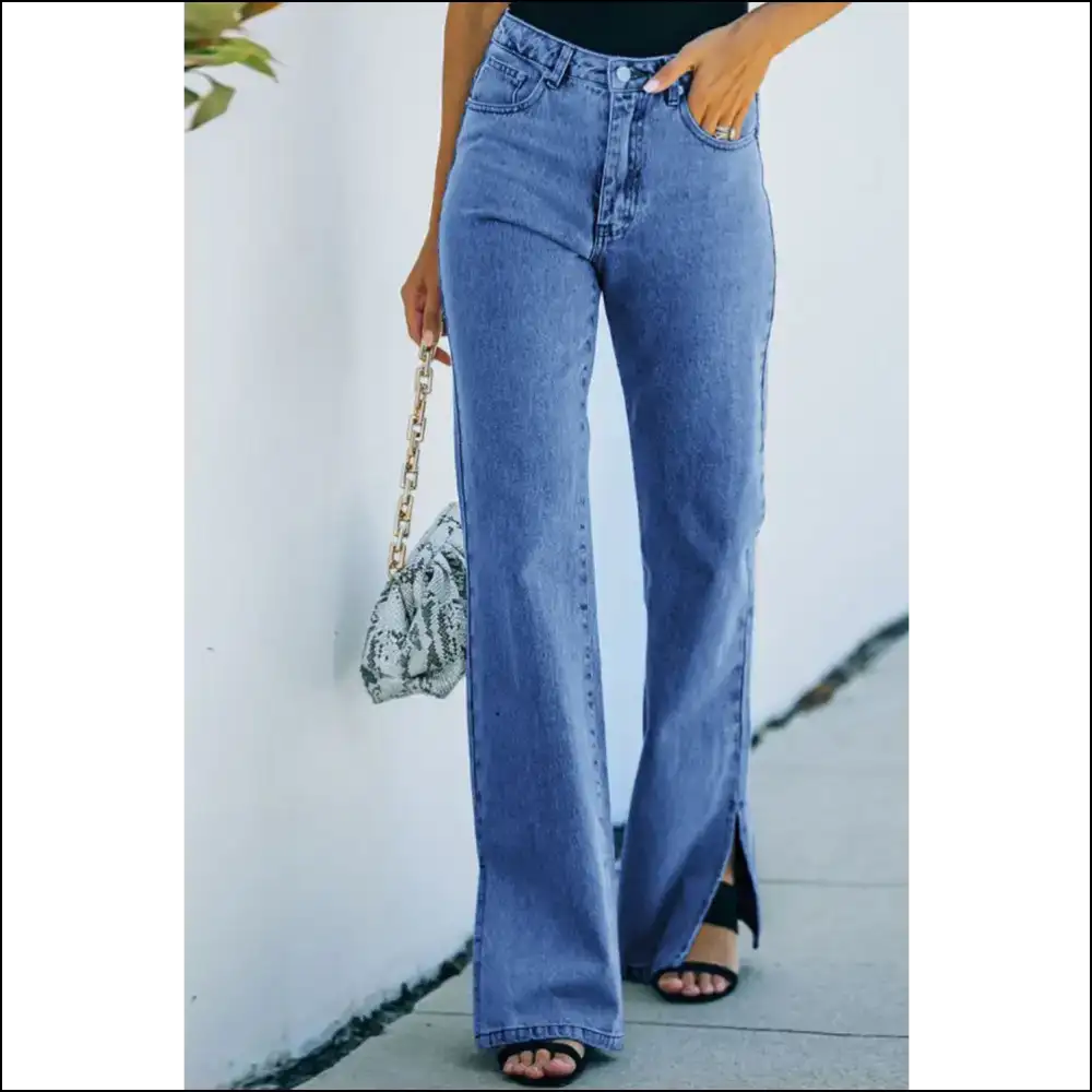Chic Side Slit Jeans: your Pocket-savvy Style Sidekick Awaits! ππ - Blue / s - Jeans on Sale Worldwide Shipping