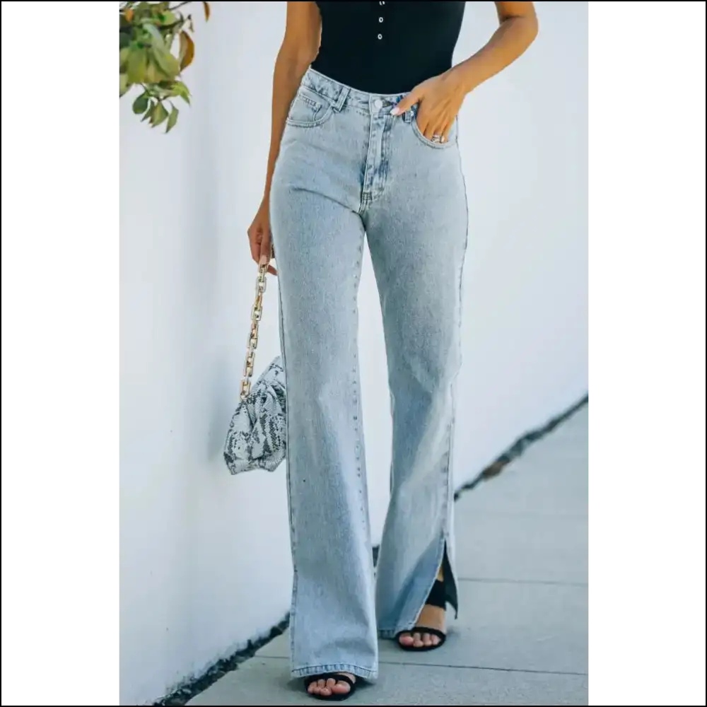 Chic Side Slit Jeans: your Pocket-savvy Style Sidekick Awaits! ππ - Jeans on Sale Worldwide Shipping