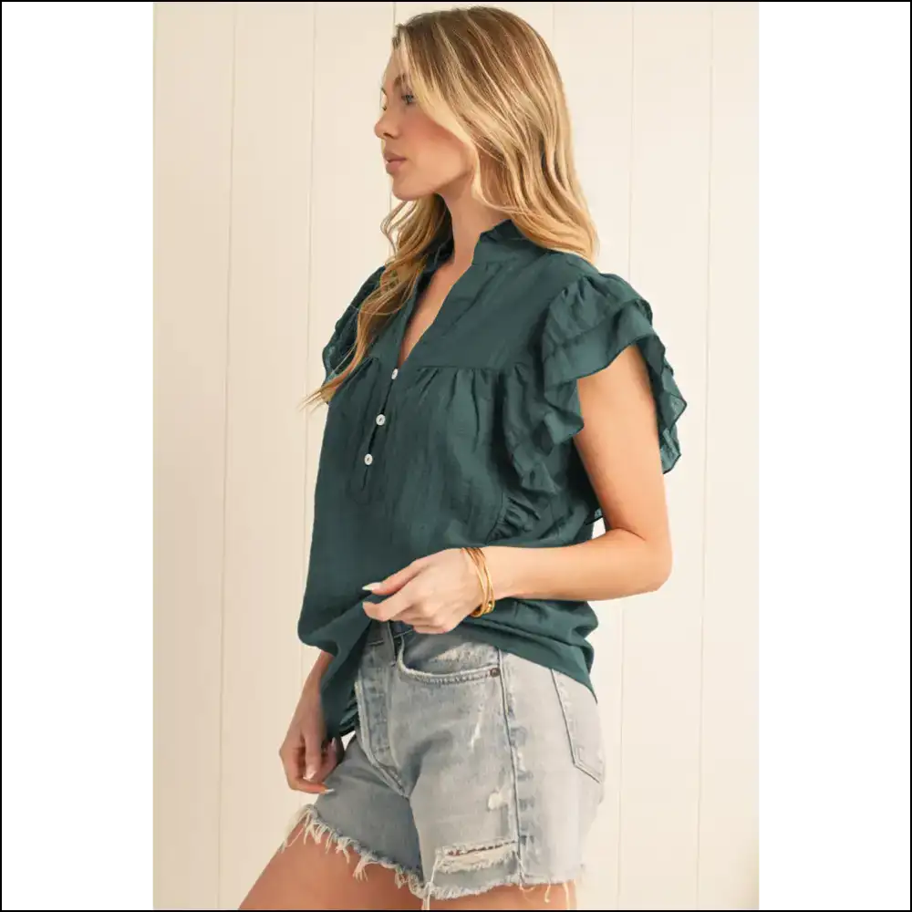 Chic Skobeloff Ruffle v Neck: your New Bff (blouse Friend Forever) π - Blouses on Sale Worldwide Shipping