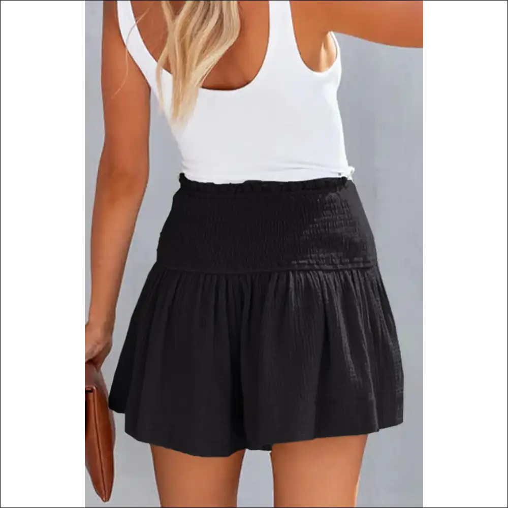 Chic Smocked Waistband Shorts - on Sale Worldwide Shipping