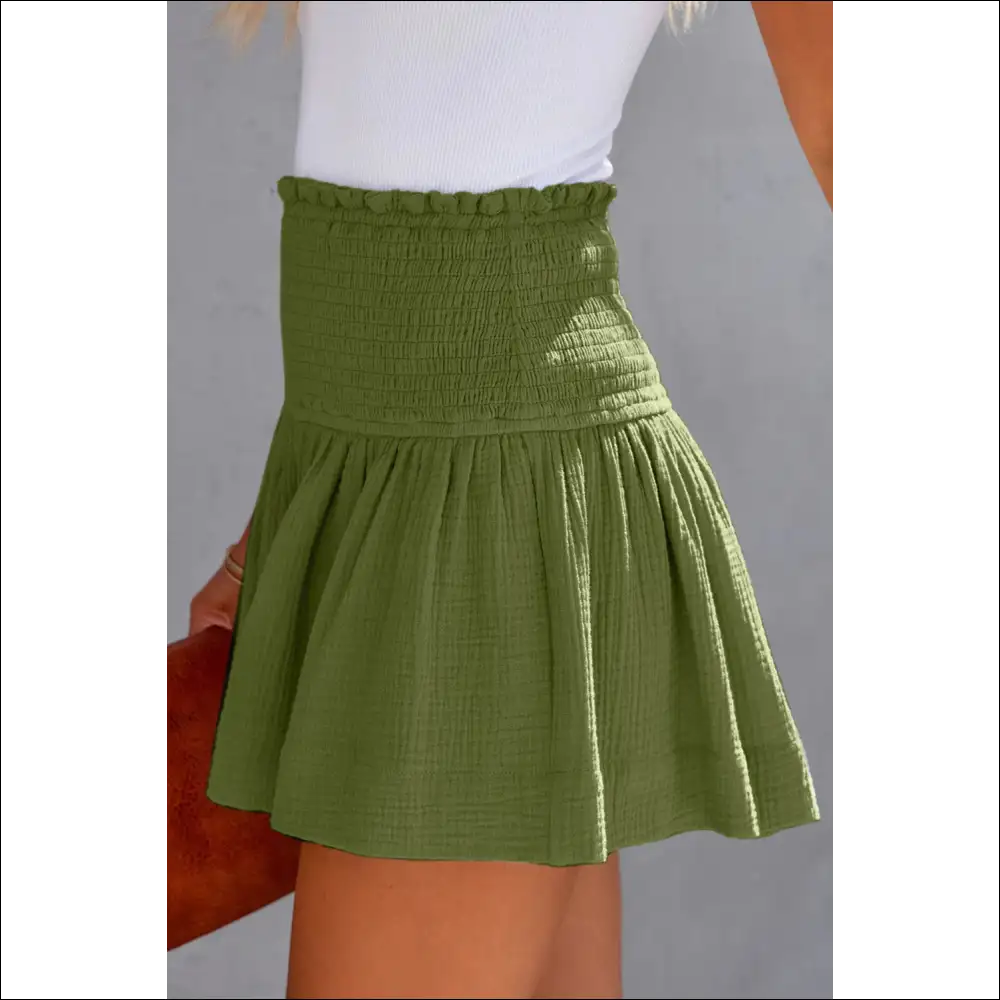 Chic Smocked Waistband Shorts - on Sale Worldwide Shipping