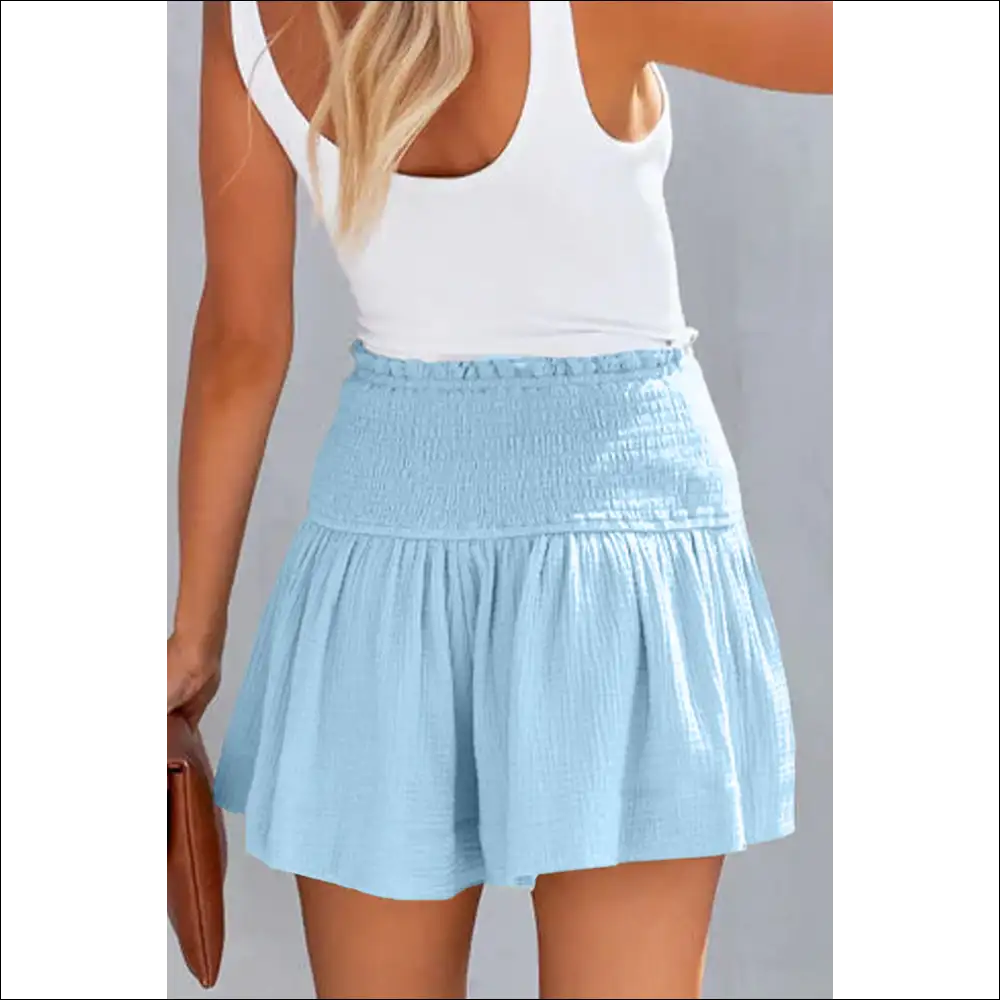 Chic Smocked Waistband Shorts - on Sale Worldwide Shipping