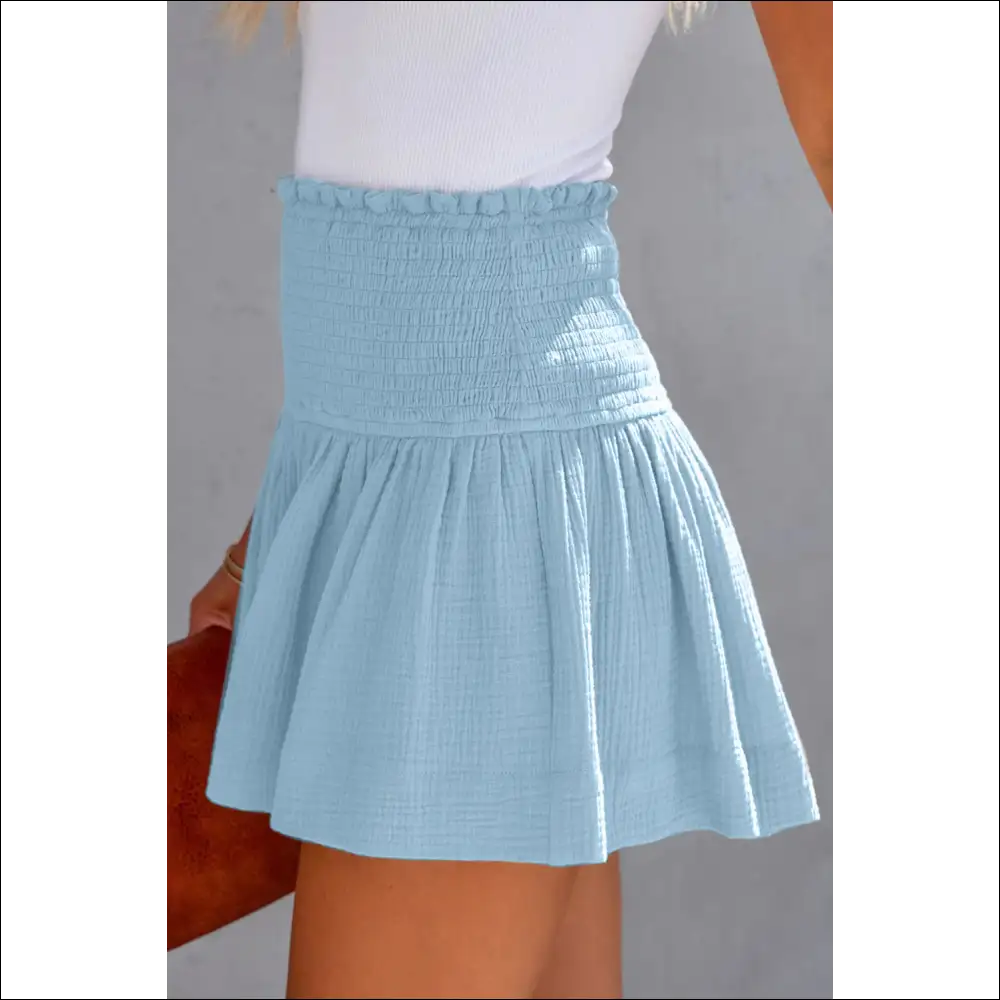 Chic Smocked Waistband Shorts - on Sale Worldwide Shipping