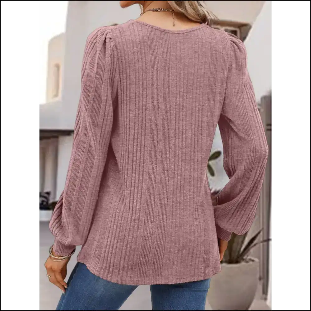 Chic Square Neck Long Sleeve Top - Blouses on Sale Worldwide Shipping