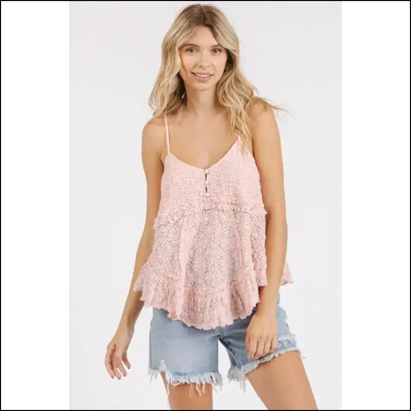 Chic Textured V-neck Cami for Modern Women - Tank Tops on Sale Worldwide Shipping
