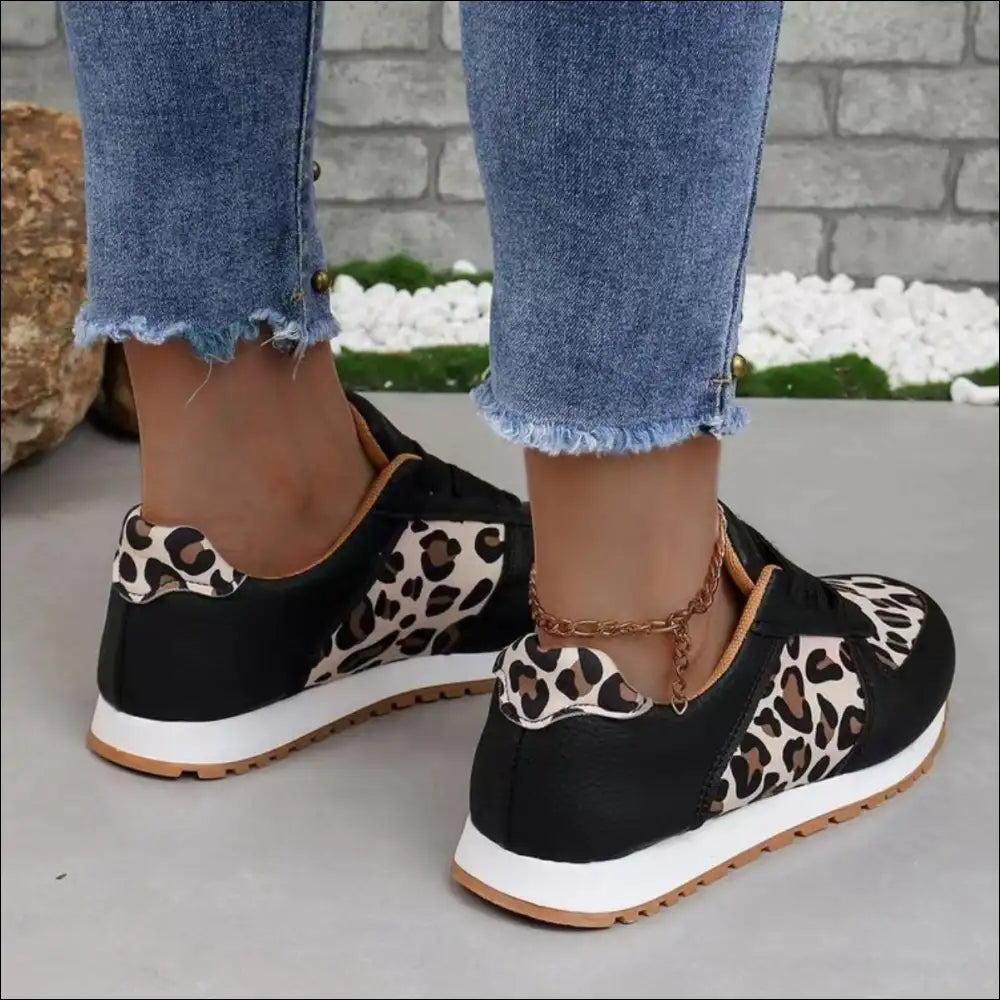 Chic Tied Printed Pu Leather Flats for Trendy Women - Athletic Shoes on Sale Worldwide Shipping