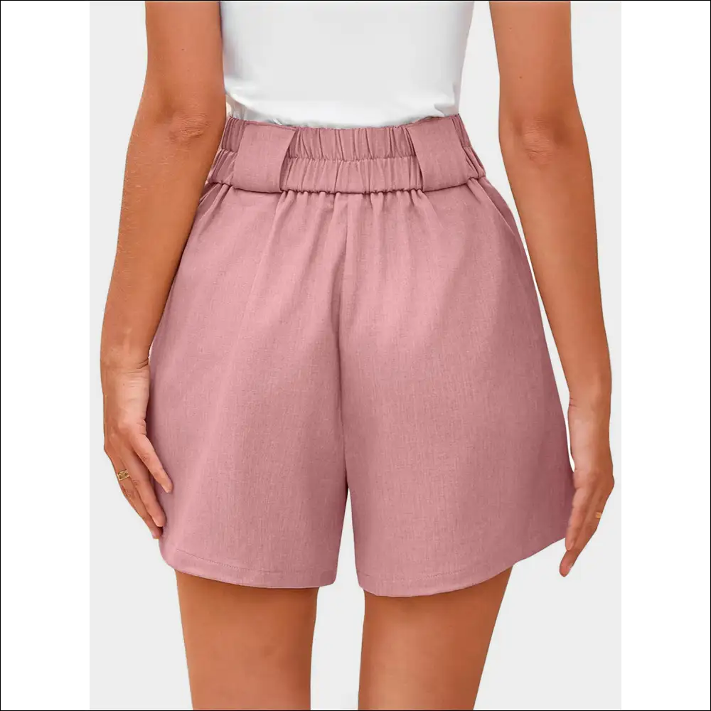 Chic Two Button Wide Waistband Shorts - on Sale Worldwide Shipping