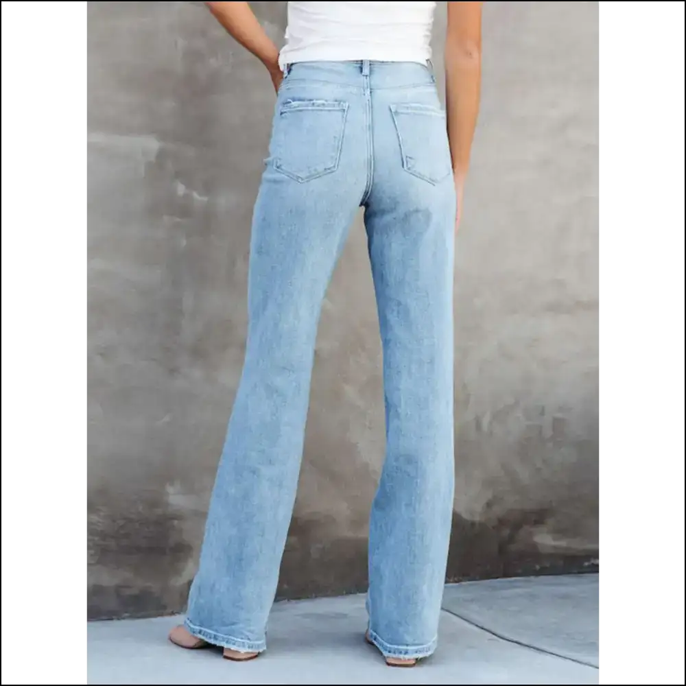 Chic Washed Straight Leg Jeans: your Stylish Sidekick for Life’s Fails! 😂 - Jeans on Sale Worldwide Shipping