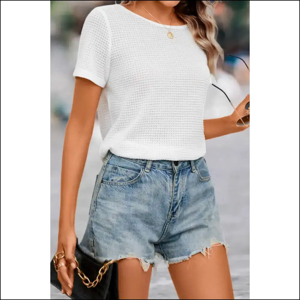 Chic White Bow Back: Wfle Knit! Needful Things π Lace Trim - Blouses on Sale Worldwide Shipping