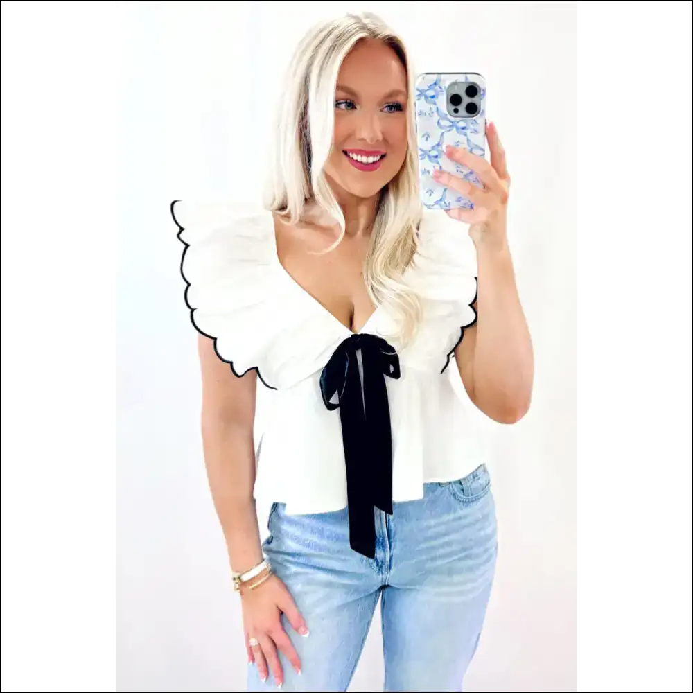 Chic White Bow: Instant Fashionista (needful Things) ๐ - Blouses on Sale Worldwide Shipping