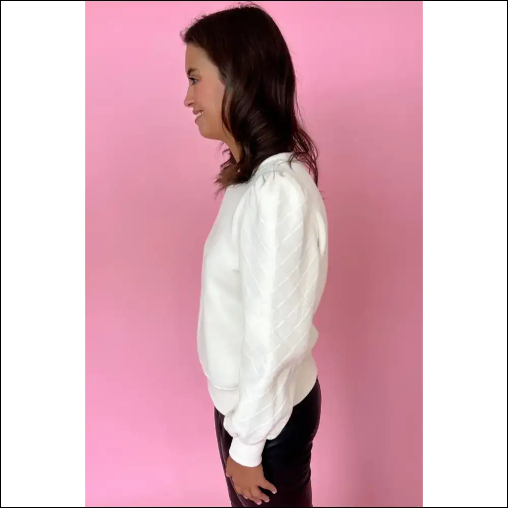 Chic White Checked Puff Sleeve: Fabulous! 💁♀️ Needful Things - Sweatshirts & Hoodies on Sale Worldwide Shipping