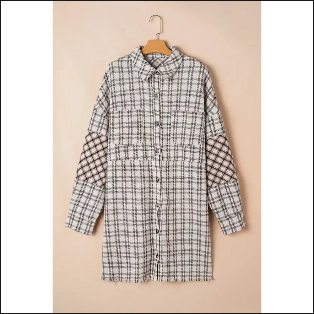 Chic White Plaid Tunic: to the Bone Honey! ๐ Needful Things - Plus Size Dresses on Sale Worldwide Shipping