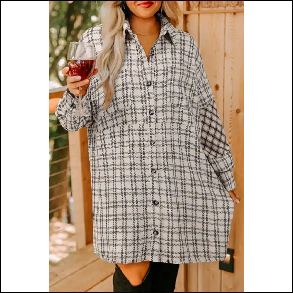 Chic White Plaid Tunic: to the Bone Honey! ๐ Needful Things - Stripe / 1x - Plus Size Dresses on Sale Worldwide Shipping