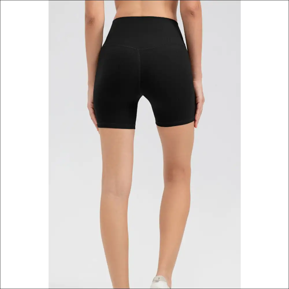 Chic Wide Waistband Slim Fit Sports Shorts - on Sale Worldwide Shipping