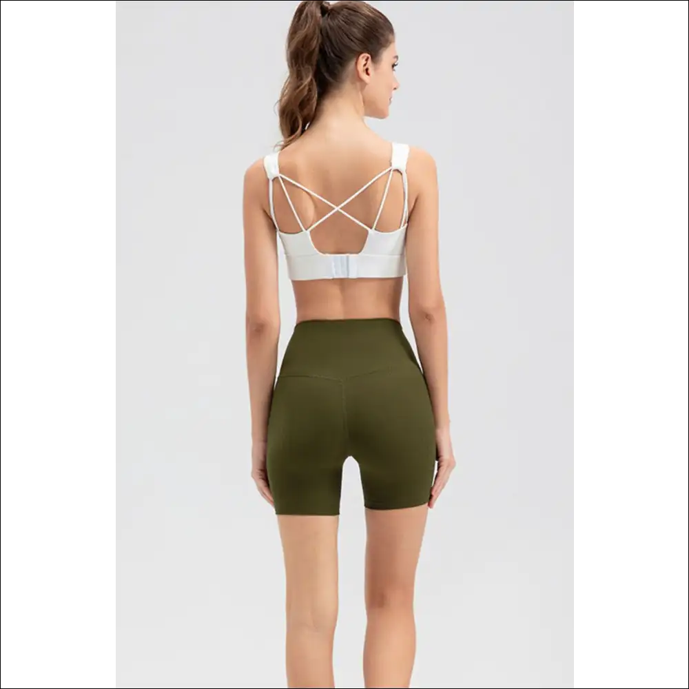 Chic Wide Waistband Slim Fit Sports Shorts - on Sale Worldwide Shipping