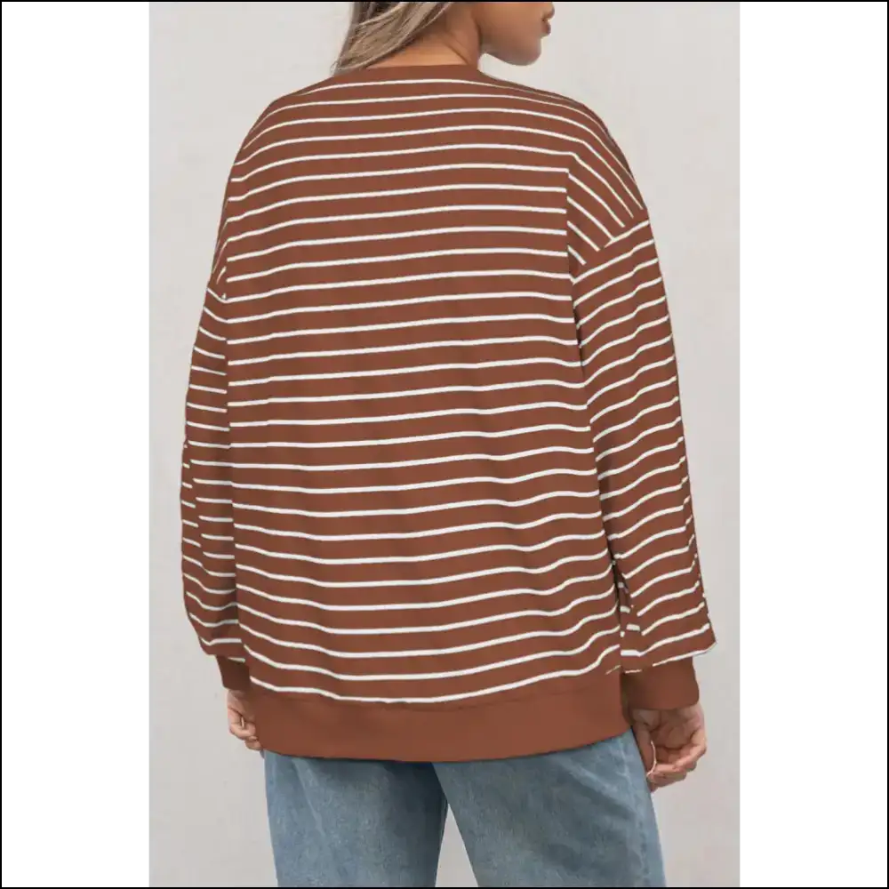 Coffee Striped Cozy: Needful Things’ Vibe Sweatshirt ☕ - Sweatshirts & Hoodies on Sale Worldwide Shipping