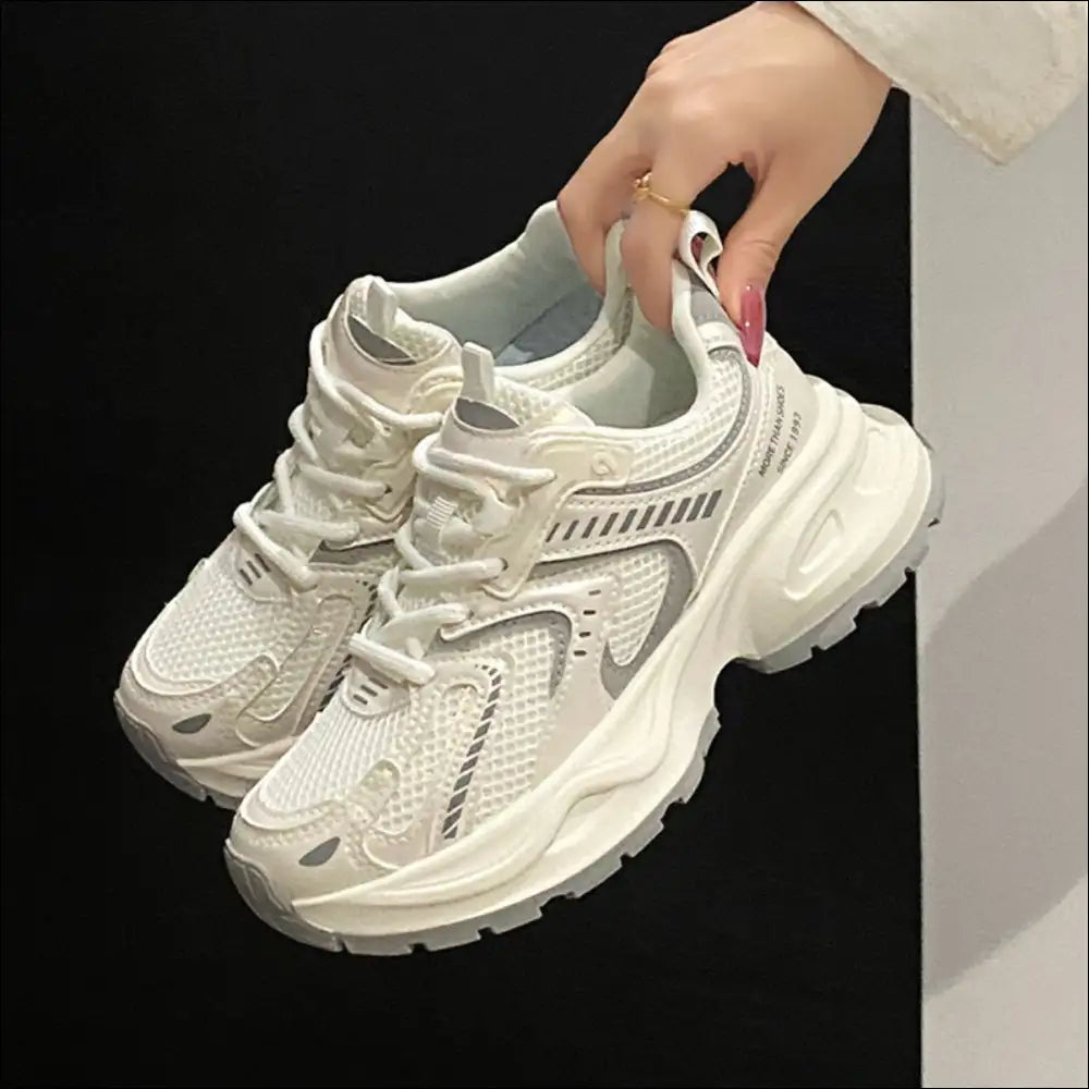 Contrast Mesh Platform Athletic - Shoes on Sale Worldwide Shipping
