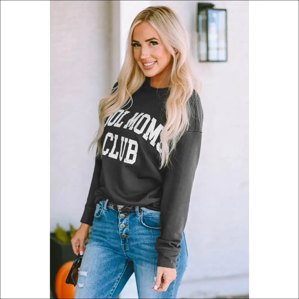 Cool Mom Club Round Neck Sweatshirt - Sweatshirts & Hoodies on Sale Worldwide Shipping