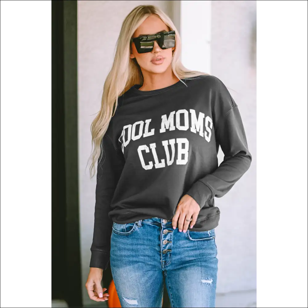 Cool Mom Club Round Neck Sweatshirt - Sweatshirts & Hoodies on Sale Worldwide Shipping