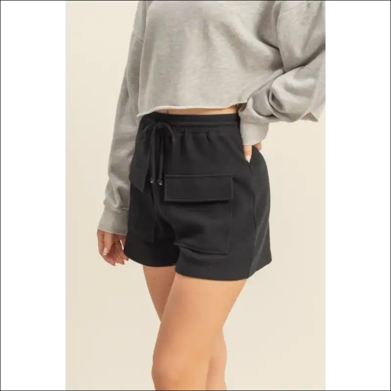 Cozy Drawstring Waffle Knit Front Pocket Shorts - on Sale Worldwide Shipping