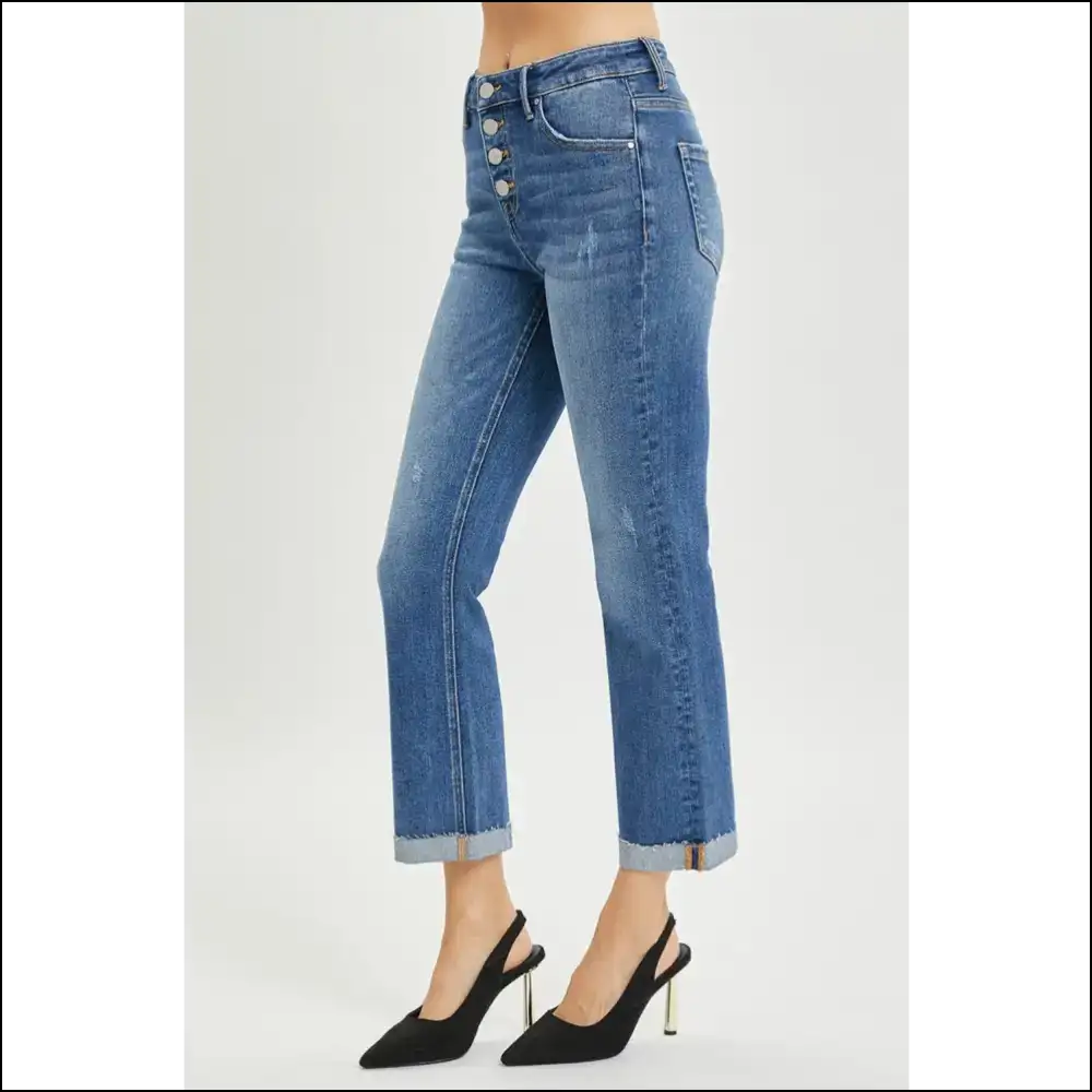 Cropped Bootcut Jeans: Confidence with a Button Fly Twist β Style Beware! ππ - Jeans on Sale Worldwide Shipping
