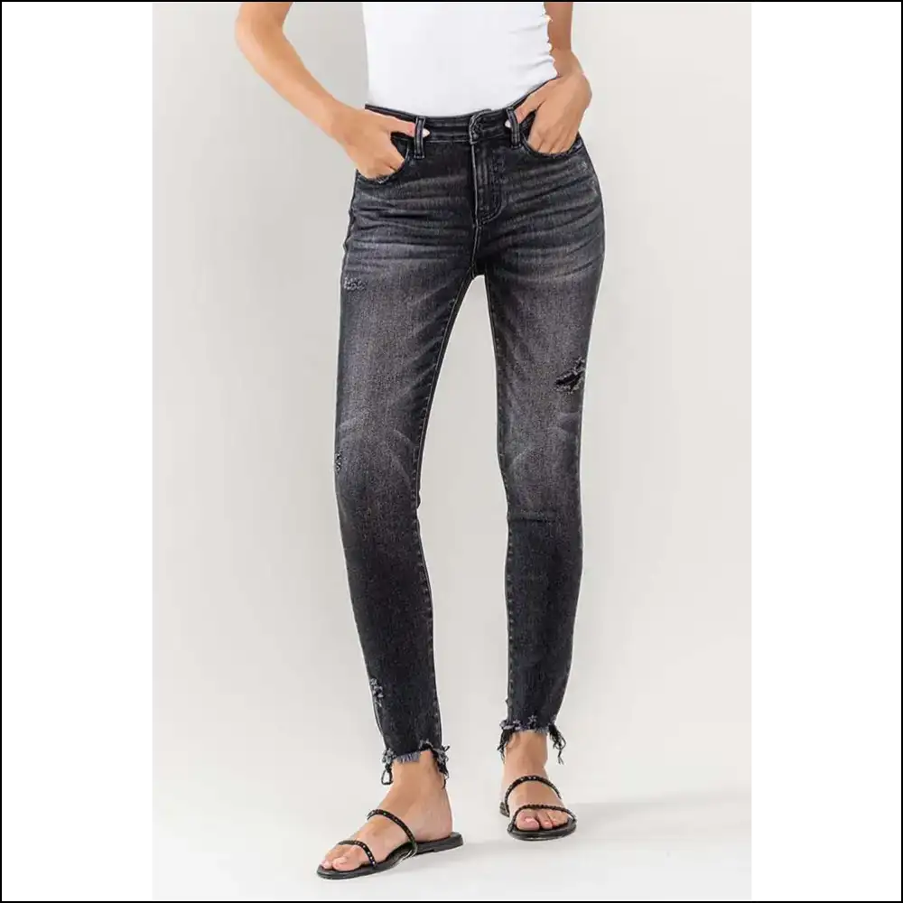 Cropped Chaos: Meet my New Bffs the Lovervet Raw Hem Legends! ππ - Black / 25 - Jeans on Sale Worldwide Shipping