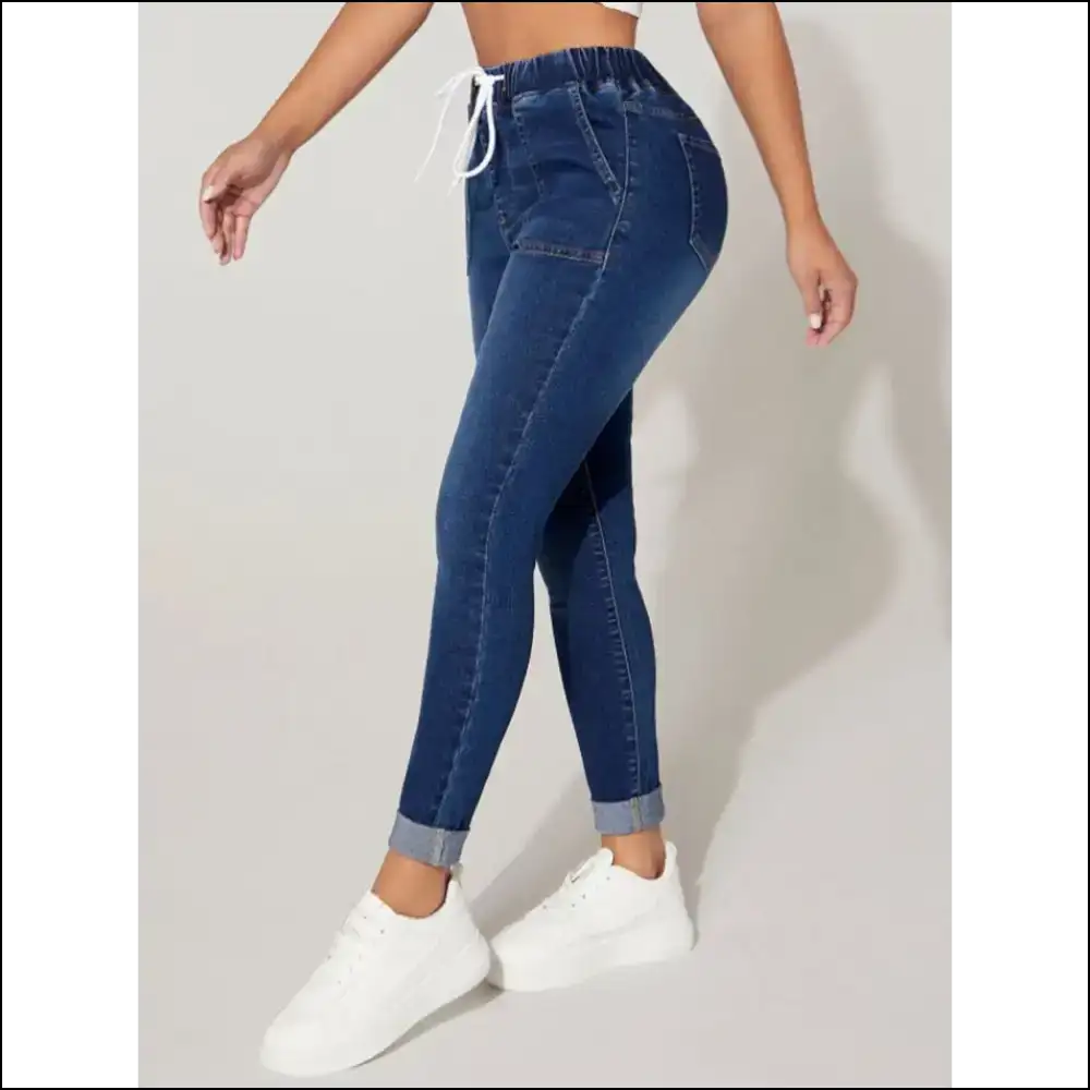 Cropped Chaos: Needful Thingsโ Chic Drawstring Jeans - Comfort Meets Quirk! ๐๐ - on Sale Worldwide Shipping