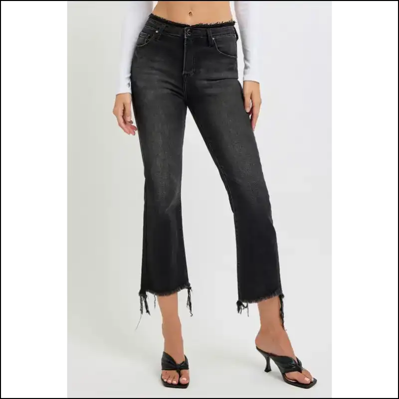 Cropped Flare Jeans that Make your Inner Fashionista Scream Yas Queen! πβ¨ - Black / 3xl - on Sale Worldwide Shipping