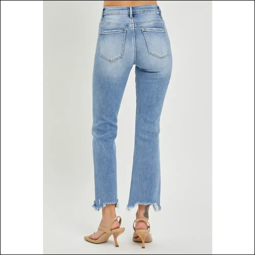 Cropped Straight Jeans: where Frayed Hem Meets Fabulous Fashion Fail! ππ - Jeans on Sale Worldwide Shipping