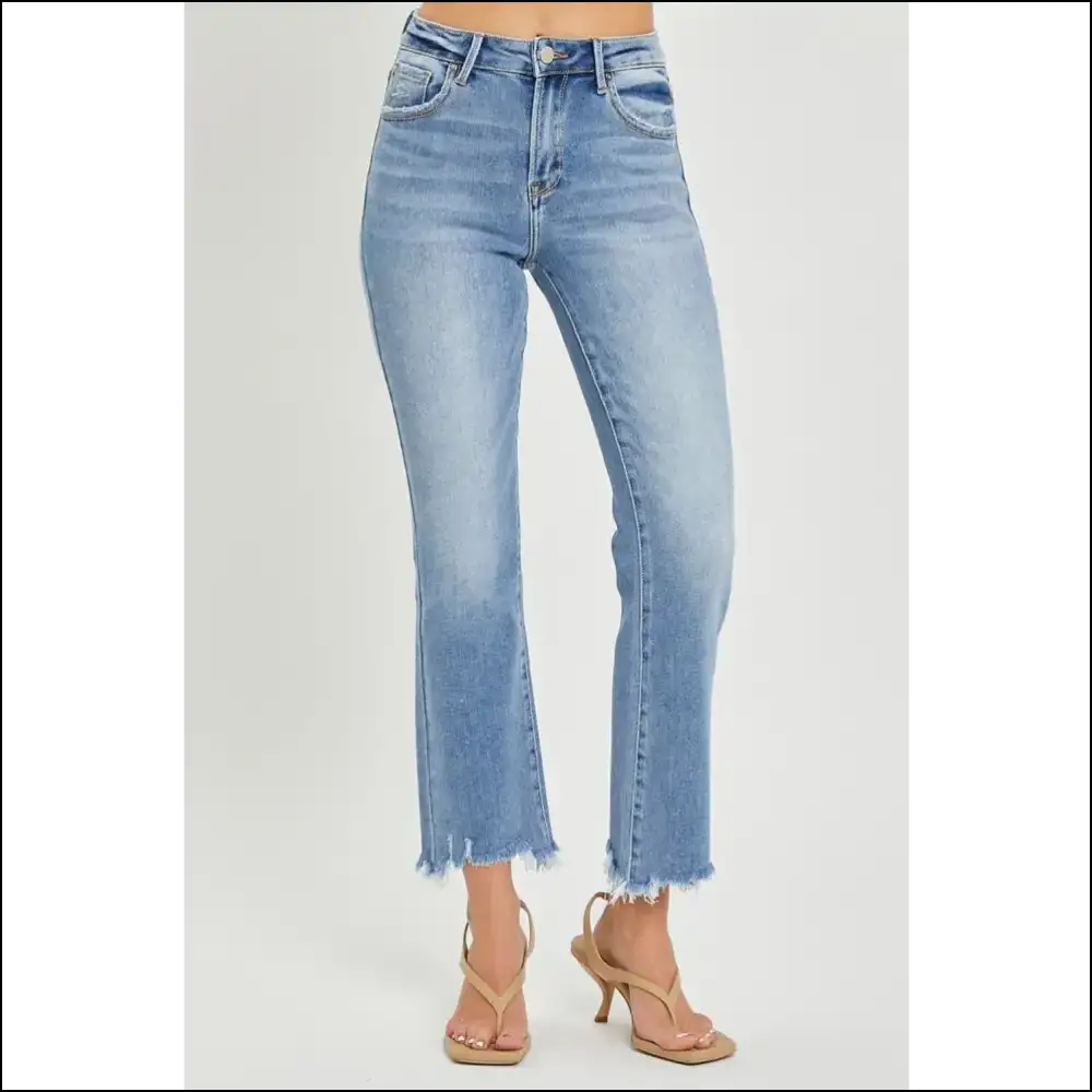 Cropped Straight Jeans: where Frayed Hem Meets Fabulous Fashion Fail! ππ - Jeans on Sale Worldwide Shipping