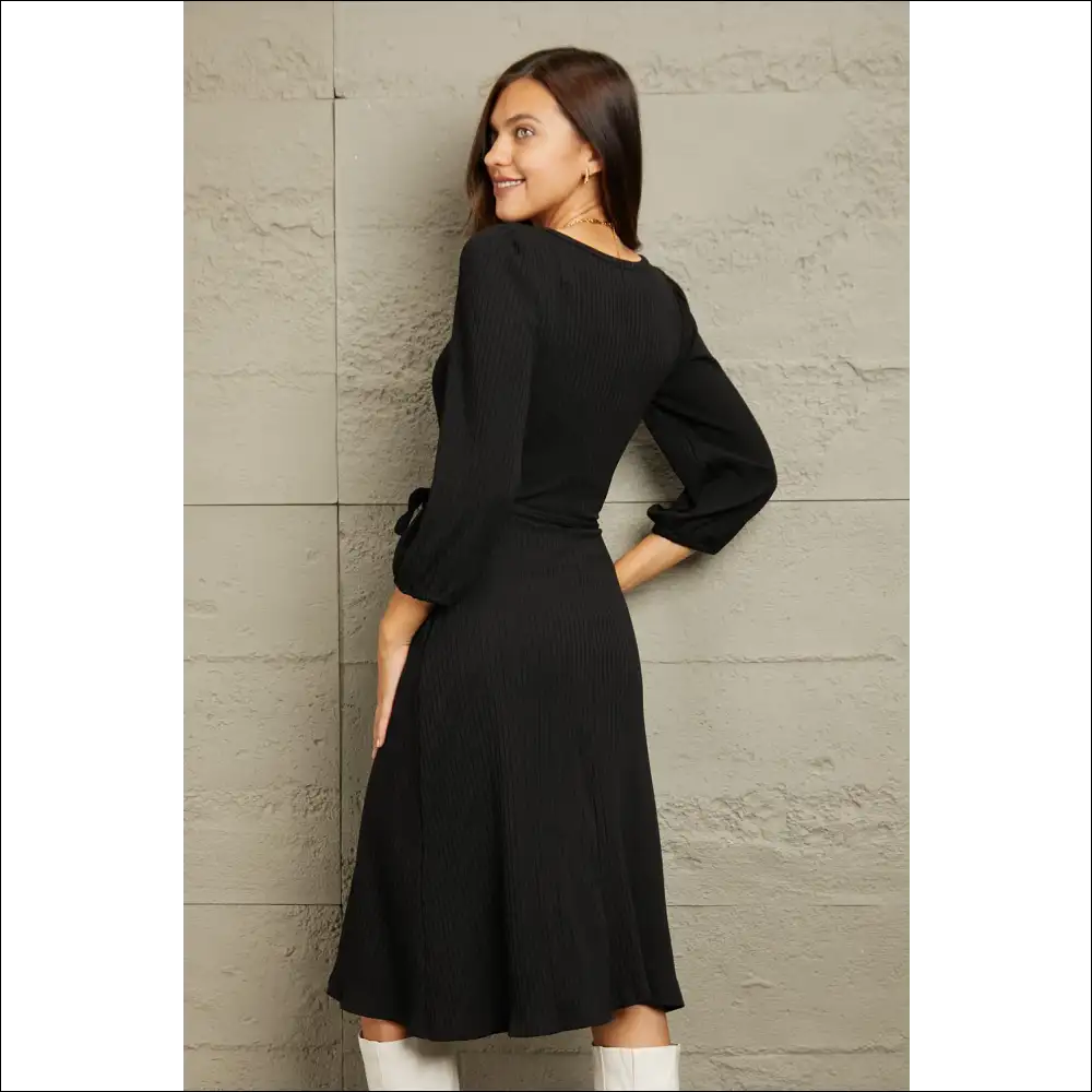 Culture Code Surplice Flare Ruching Midi Dress - Dresses on Sale Worldwide Shipping