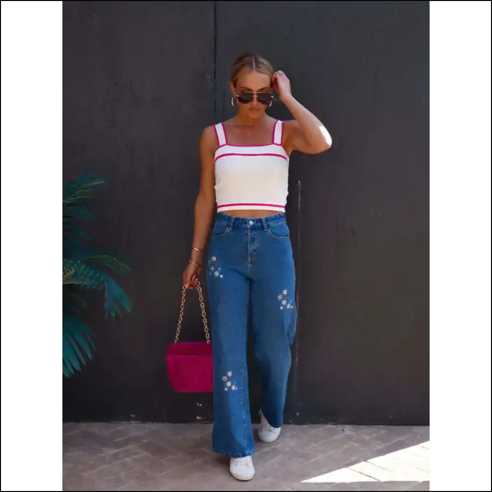 Dance Like no One’s Watching in our Embroidered Chic Straight Jeans! - Jeans on Sale Worldwide Shipping