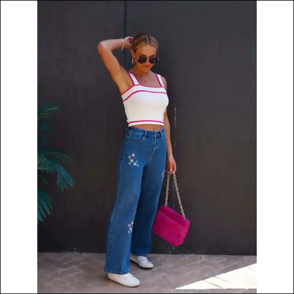 Dance Like no One’s Watching in our Embroidered Chic Straight Jeans! - Jeans on Sale Worldwide Shipping