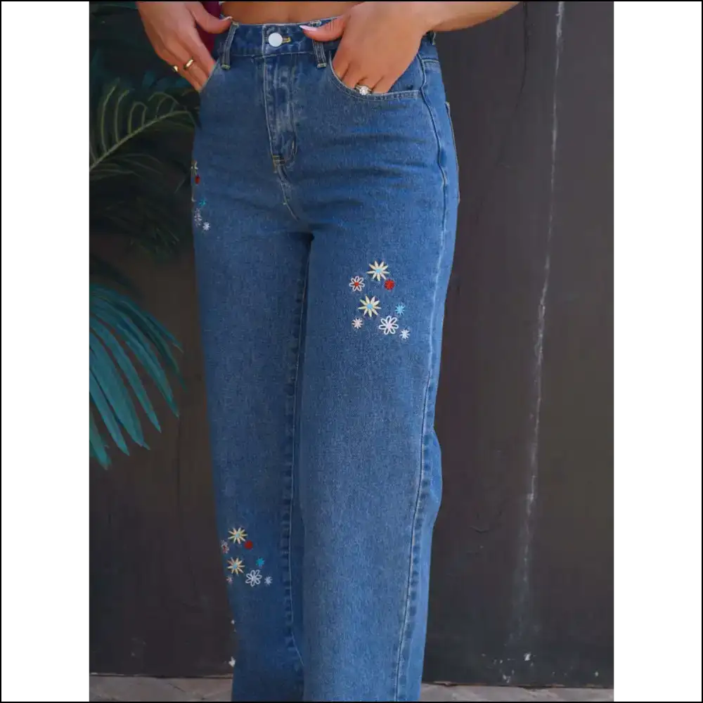 Dance Like no One’s Watching in our Embroidered Chic Straight Jeans! - Jeans on Sale Worldwide Shipping