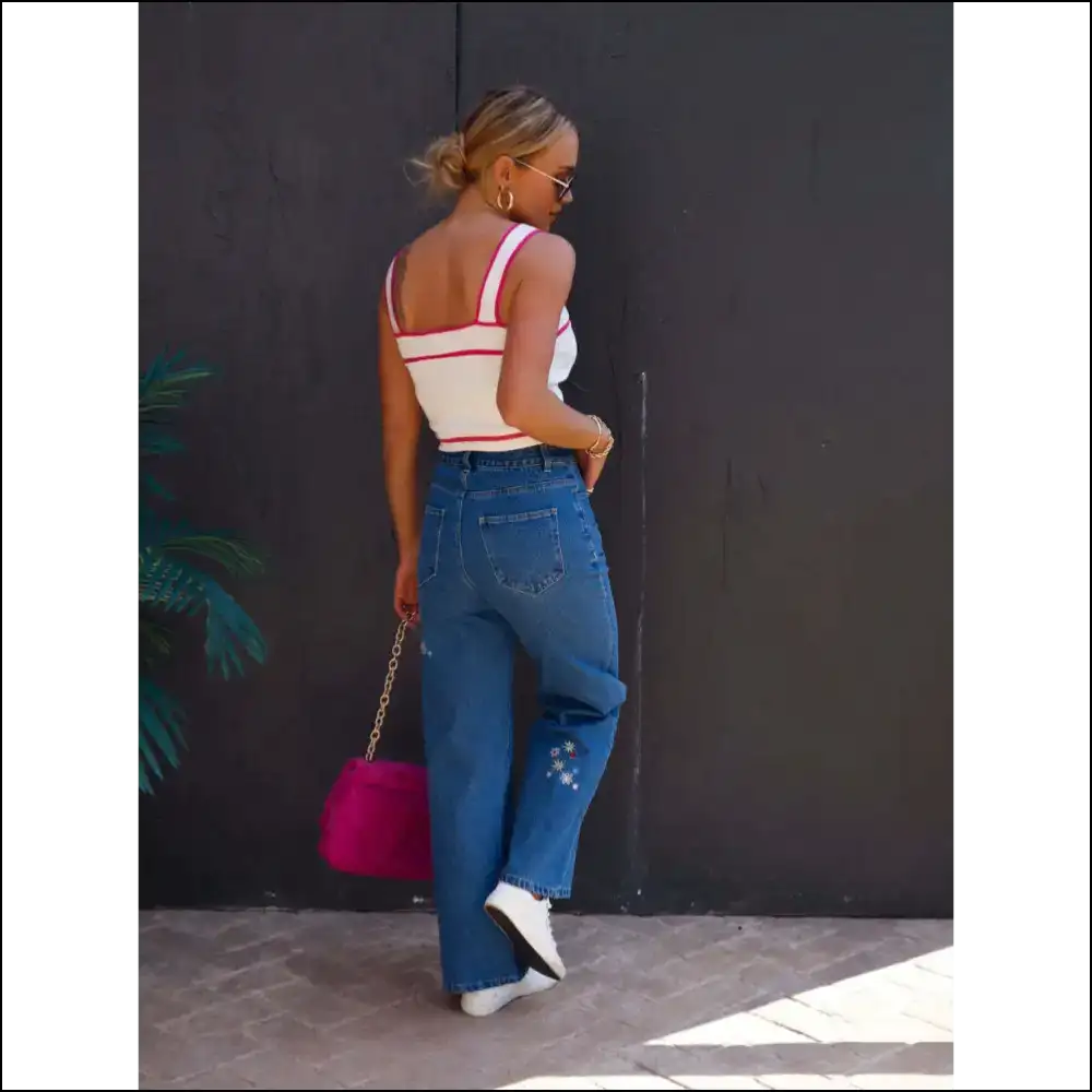 Dance Like no One’s Watching in our Embroidered Chic Straight Jeans! - Jeans on Sale Worldwide Shipping