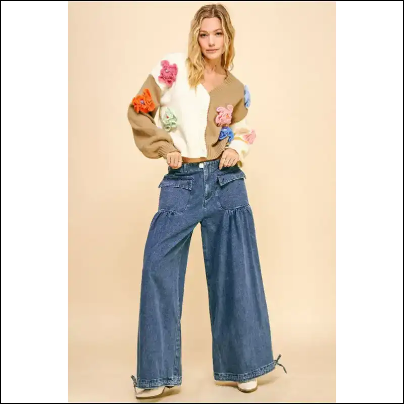 Dani Drawstring Hem Wide Leg Jeans: Strut your Stuff Confidence On! πβ¨ - Jeans on Sale Worldwide Shipping