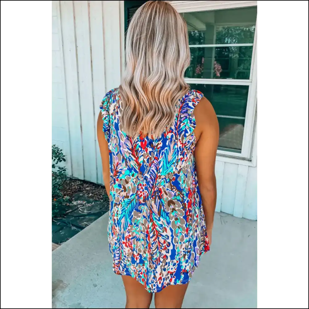 Dark Blue Abstract: Babydoll Blue-s Away the Blues π - Sleeveless Shirts Tank Tops on Sale Worldwide Shipping