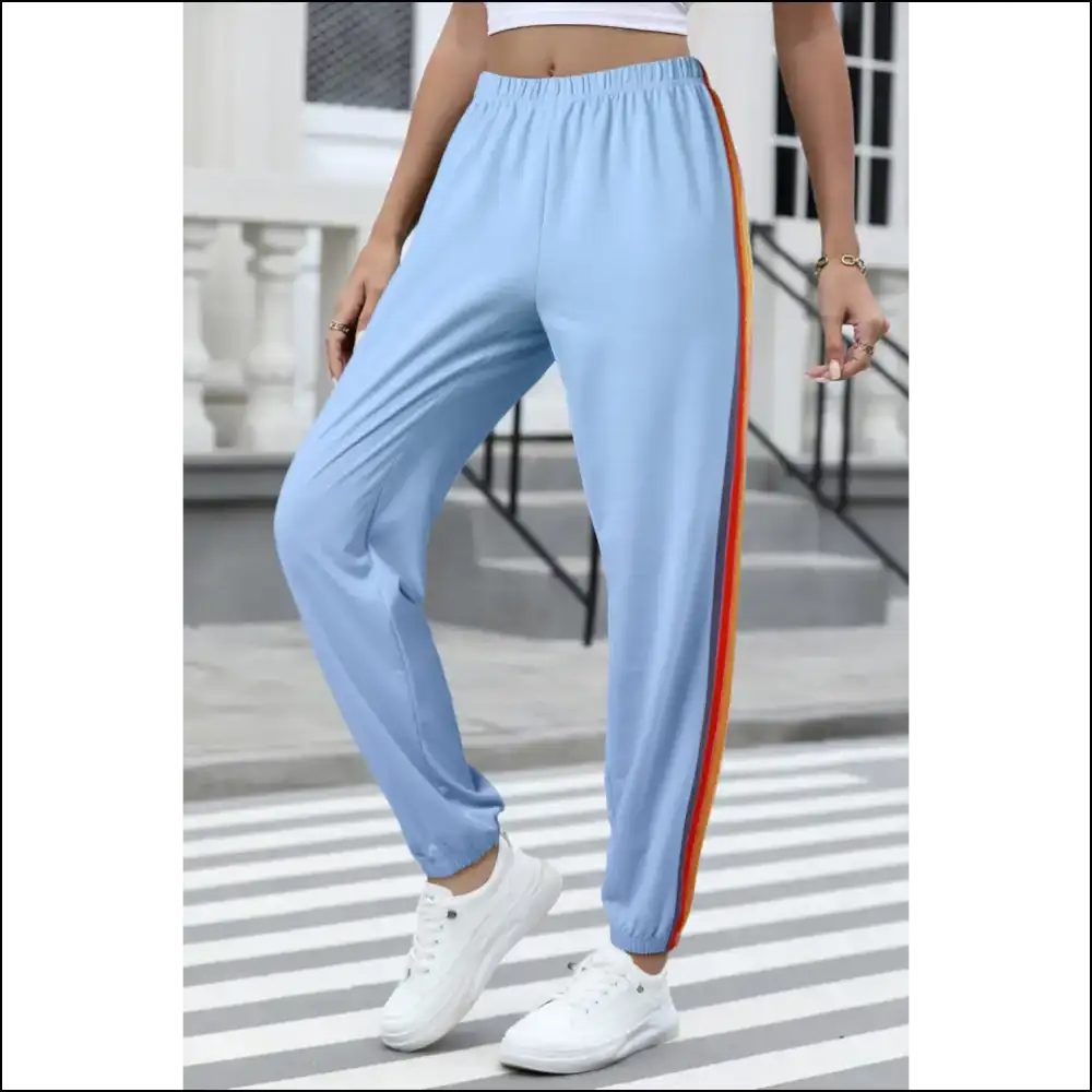 Dark Grey Rainbow Pants: Couch to Club 🌈 Needful Things - Light Blue / s - Pants on Sale Worldwide Shipping