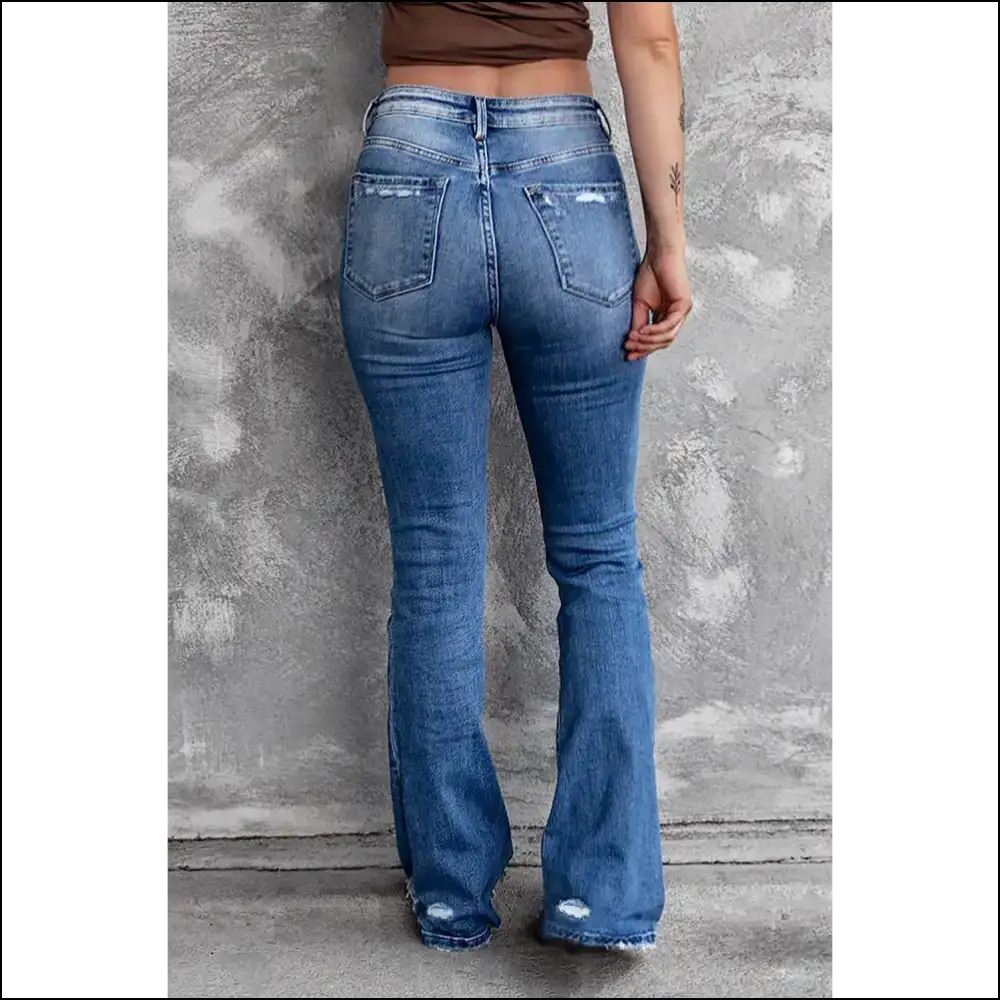 Dazzle in Distressed Bootcut Jeans: Because Basic is so Last Season ?π - Jeans on Sale Worldwide Shipping