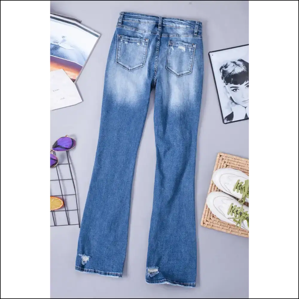 Dazzle in Distressed Bootcut Jeans: Because Basic is so Last Season ?π - Jeans on Sale Worldwide Shipping