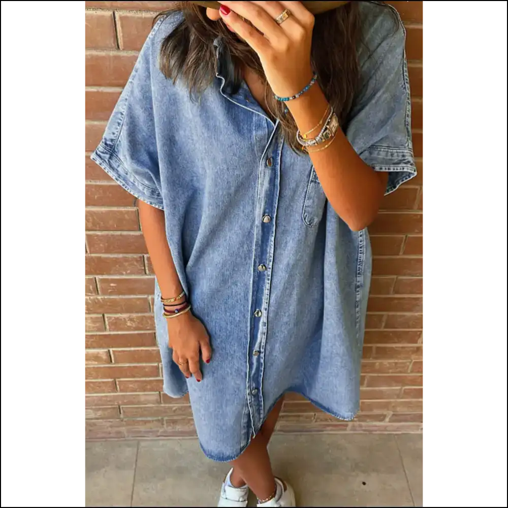Denim Shirt Dress: Light Blue Vintage & Ready to Party (or Not) 🤷♀️ Needful Things - Midi Dresses on Sale Worldwide Shipping