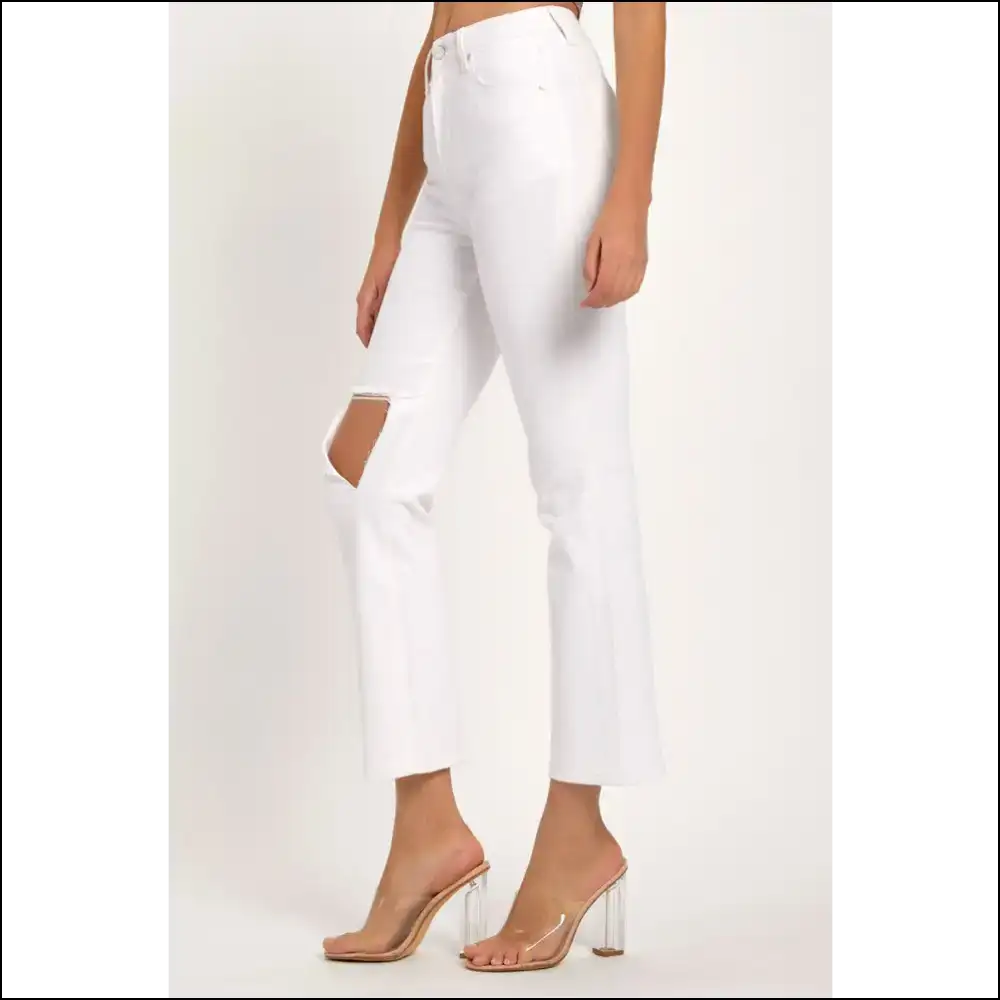 Distressed Cropped Straight Jeans: Because who Needs Perfect? πβ¨ - Jeans on Sale Worldwide Shipping