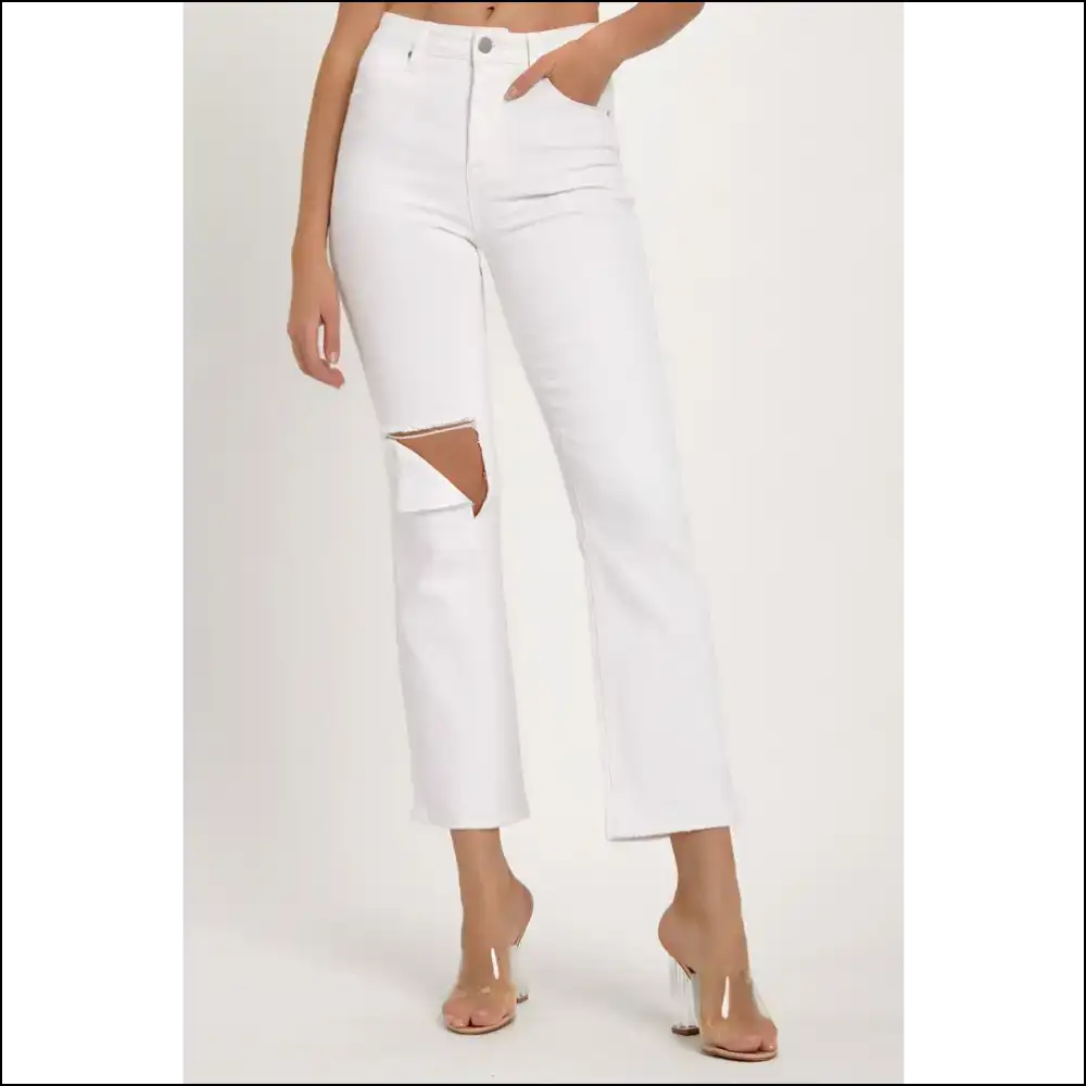 Distressed Cropped Straight Jeans: Because who Needs Perfect? πβ¨ - Jeans on Sale Worldwide Shipping