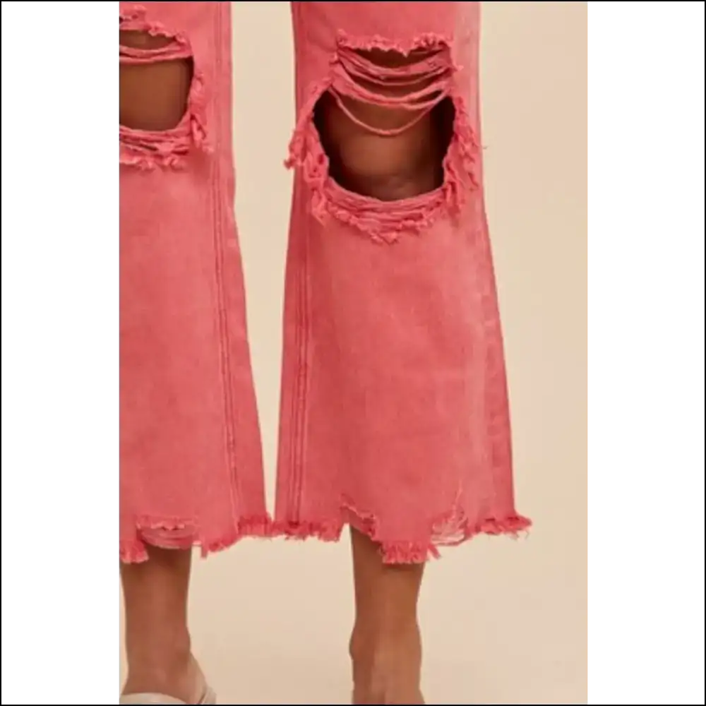 Distressed Raw Hem Jeans: the Fun Side of Fashion with Annie Wear ๐ - Jeans on Sale Worldwide Shipping