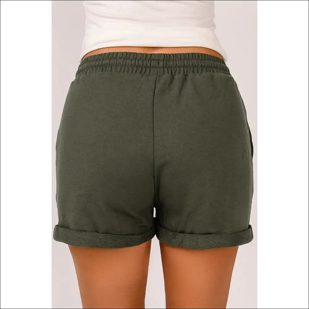Chic Drawstring Waist Cuffed Shorts - on Sale Worldwide Shipping